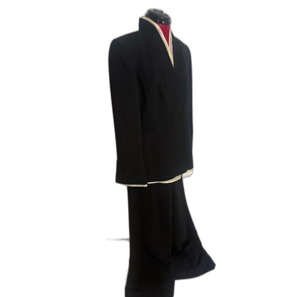 NWT Liz Claiborne Pantsuit Size 10 Black & White 2-Piece Set Blazer & Pants - Picture 2 of 16